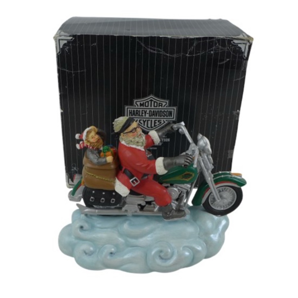 Vintage Harley-Davidson Santa’s Sled Figurine Limited Edition No. 6734/10000 7”
